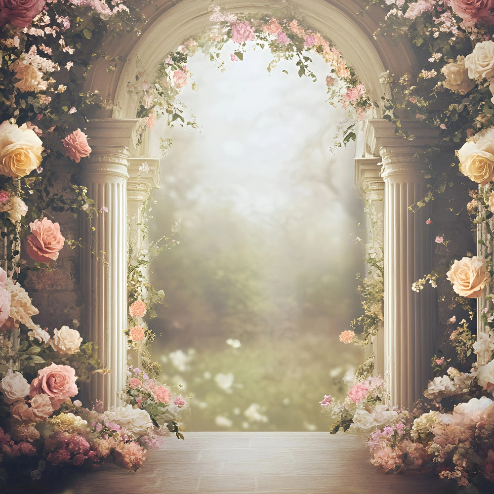 Fine Art Backdrops Romantic Rose Arch Beautiful Backdrop UK GQ57-186
