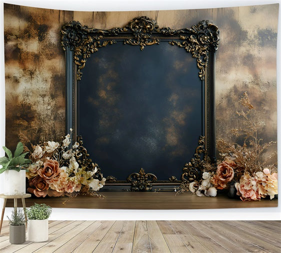 Artistic Backdrop Gold Frame Bloom Fabric Backdrops UK GQ57-187