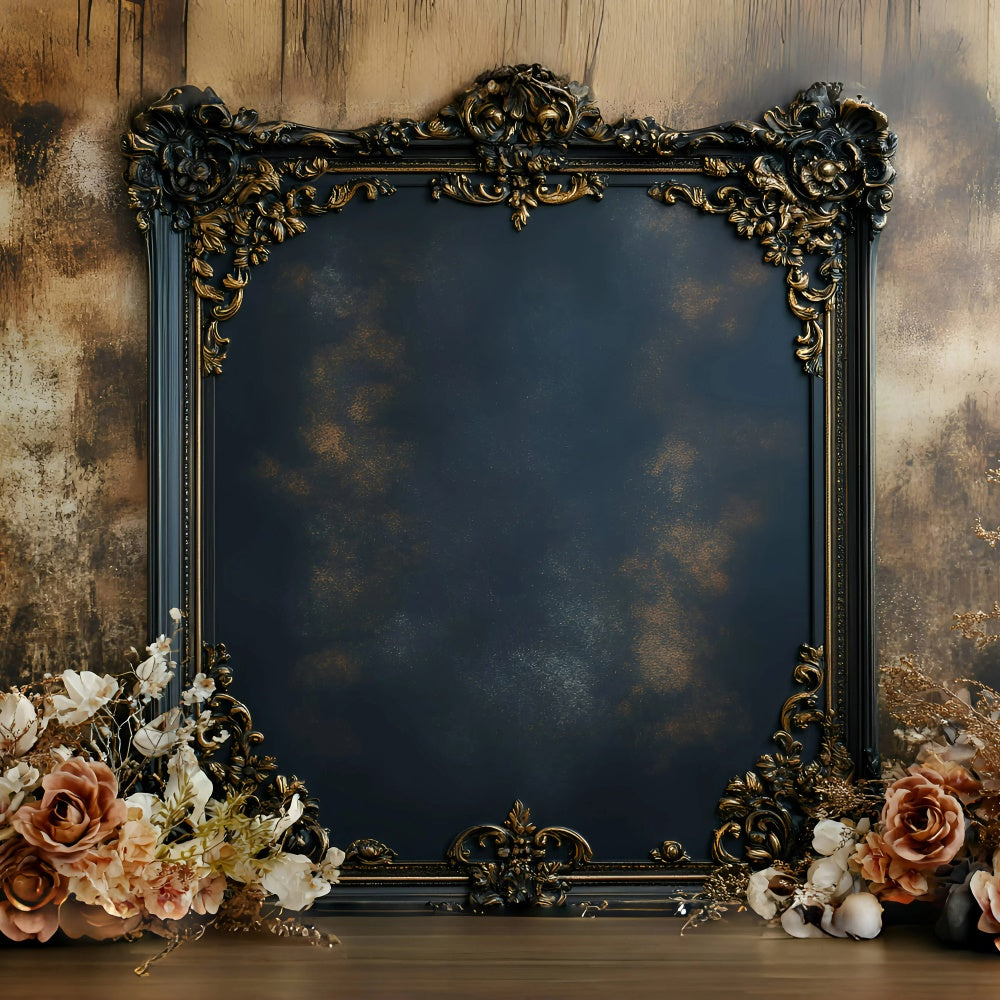 Artistic Backdrop Gold Frame Bloom Fabric Backdrops UK GQ57-187