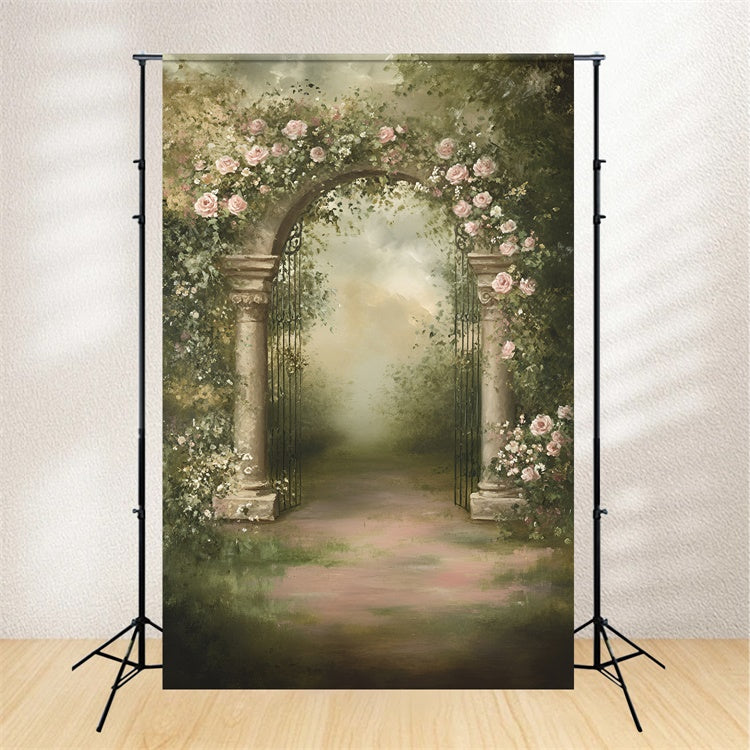 Painting Backdrop Garden Rose Arch Fabric Backdrops UK GQ57-189