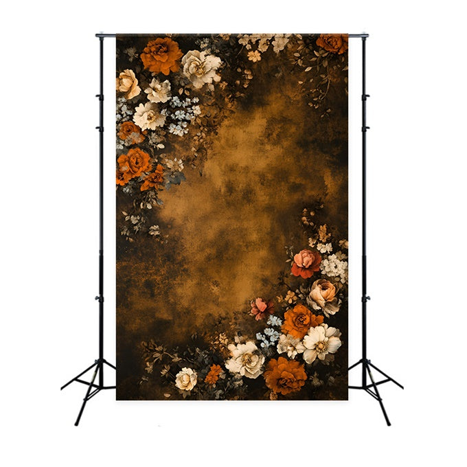 Fine Art Backdrop Rustic Amber Floral Video Backdrops UK GQ57-190
