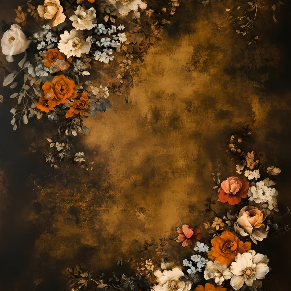 Fine Art Backdrop Rustic Amber Floral Video Backdrops UK GQ57-190