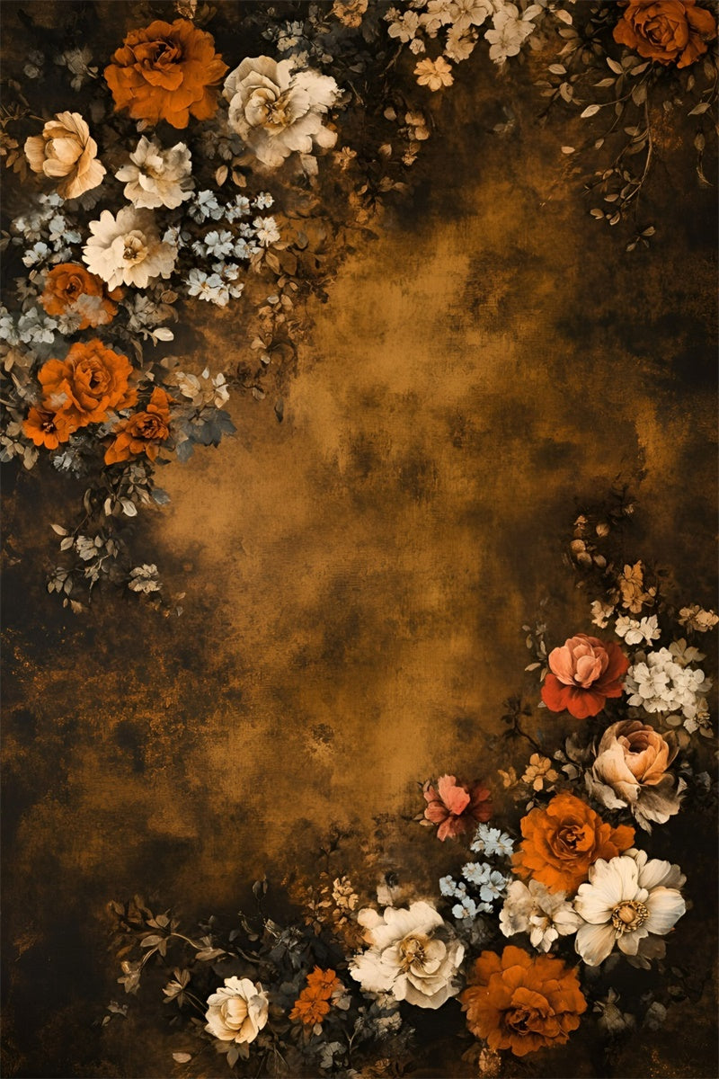 Fine Art Backdrop Rustic Amber Floral Video Backdrops UK GQ57-190