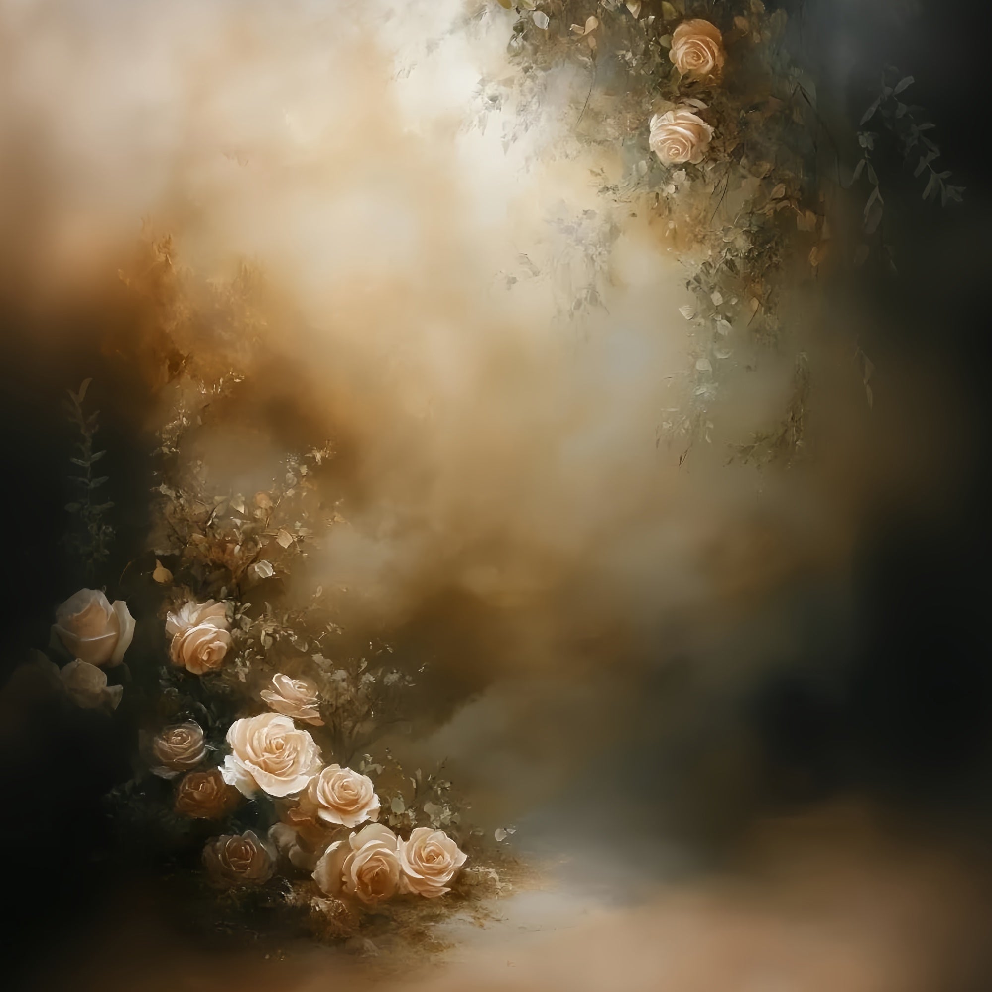 Painting Backdrop Warm Caramel Bloom Beautiful Backdrops UK GQ57-195