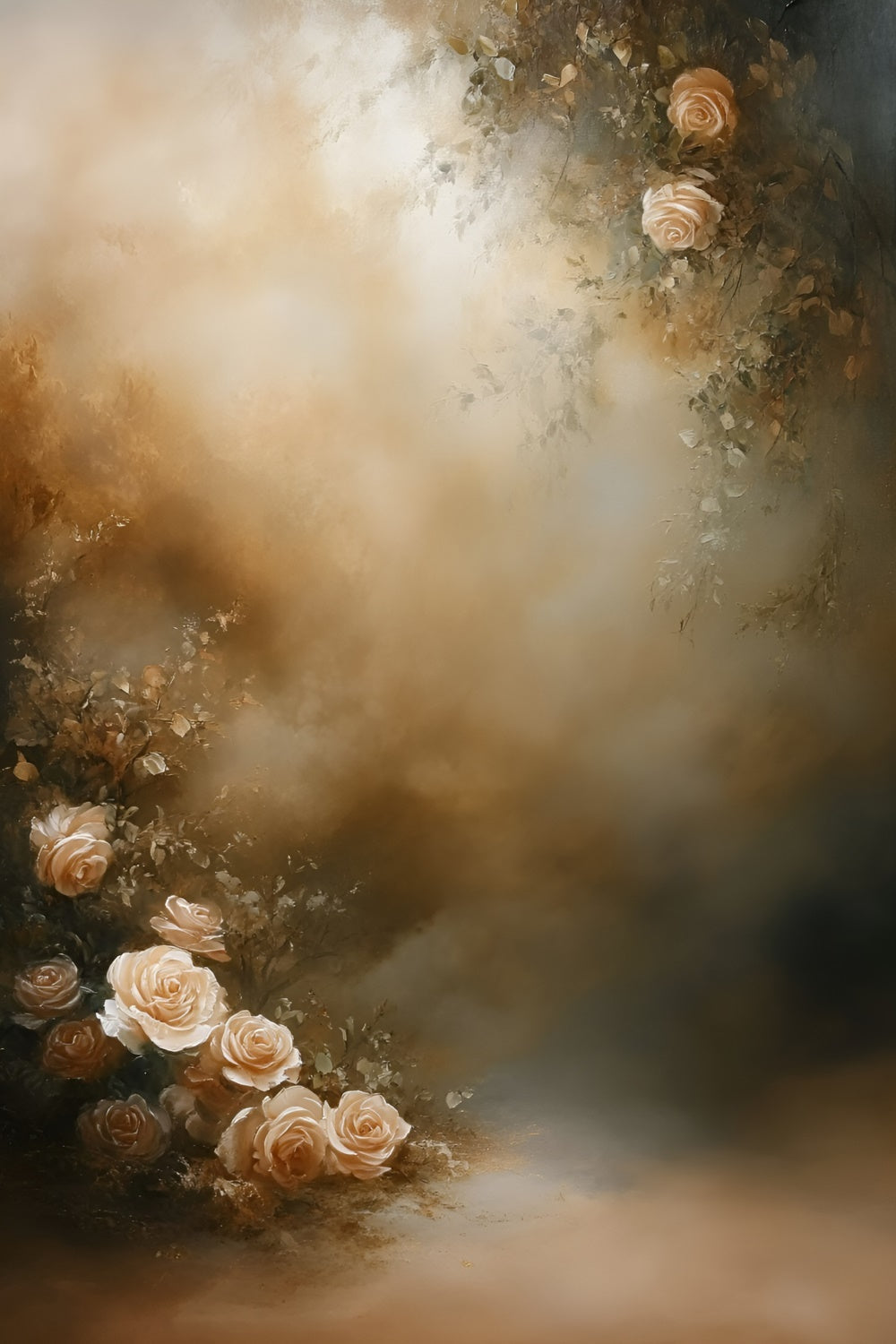 Painting Backdrop Warm Caramel Bloom Beautiful Backdrops UK GQ57-195