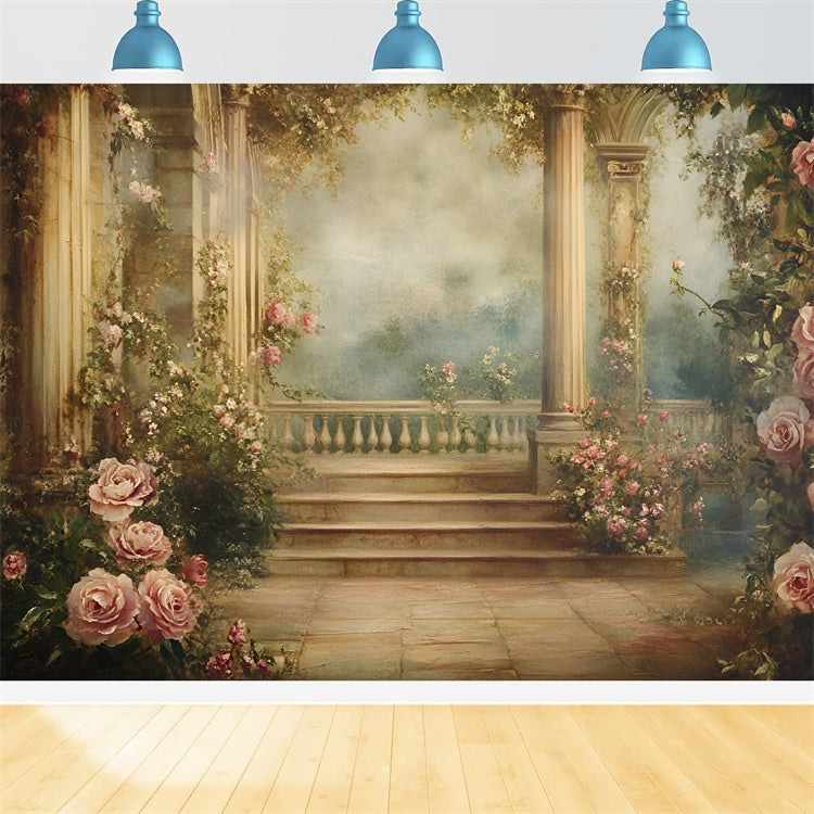 Painting Backdrop Garden Hallway Best Photography Backdrops UK GQ57-199