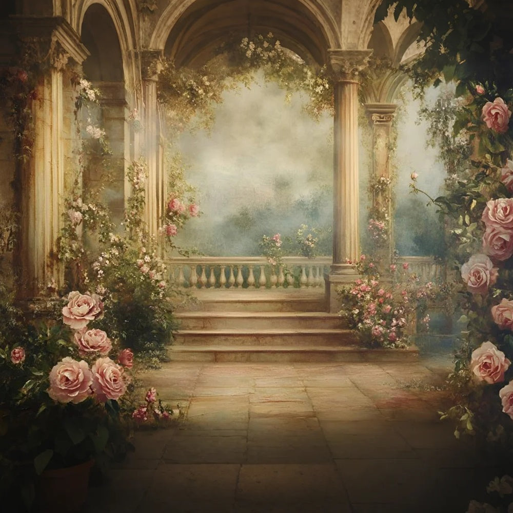 Painting Backdrop Garden Hallway Best Photography Backdrops UK GQ57-199