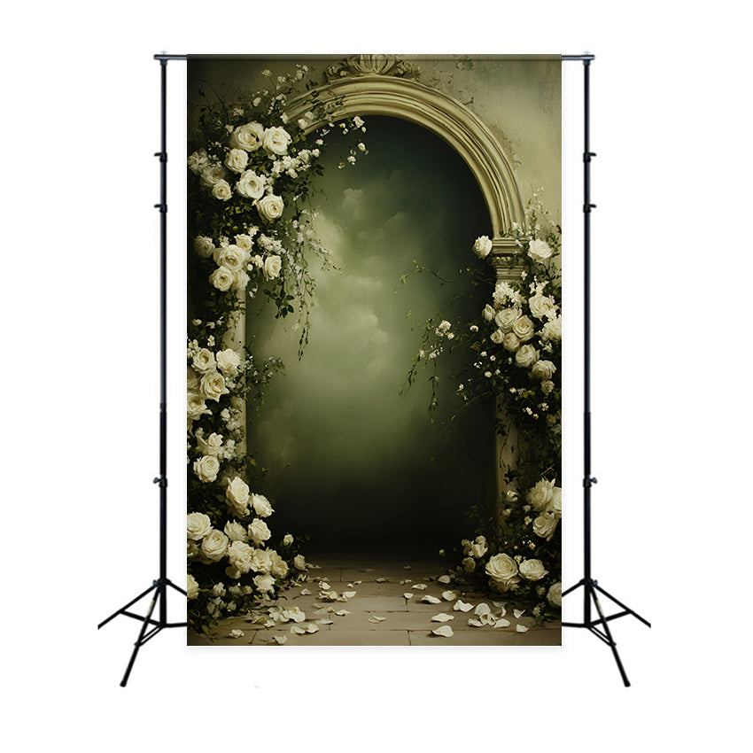 Fine Art Photography Backdrop Arch White Rose Backdrop UK GQ57-201