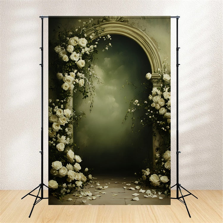Fine Art Photography Backdrop Arch White Rose Backdrop UK GQ57-201