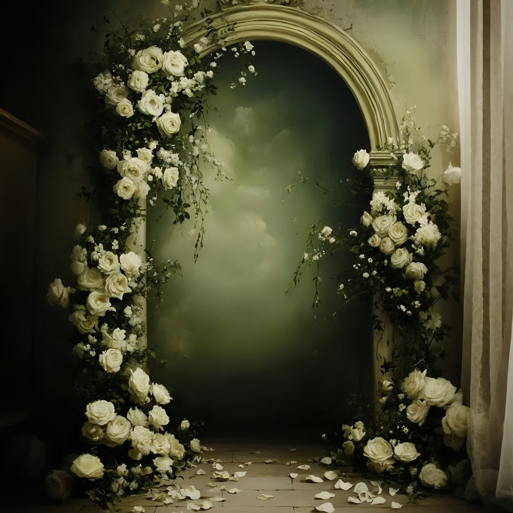Fine Art Photography Backdrop Arch White Rose Backdrop UK GQ57-201
