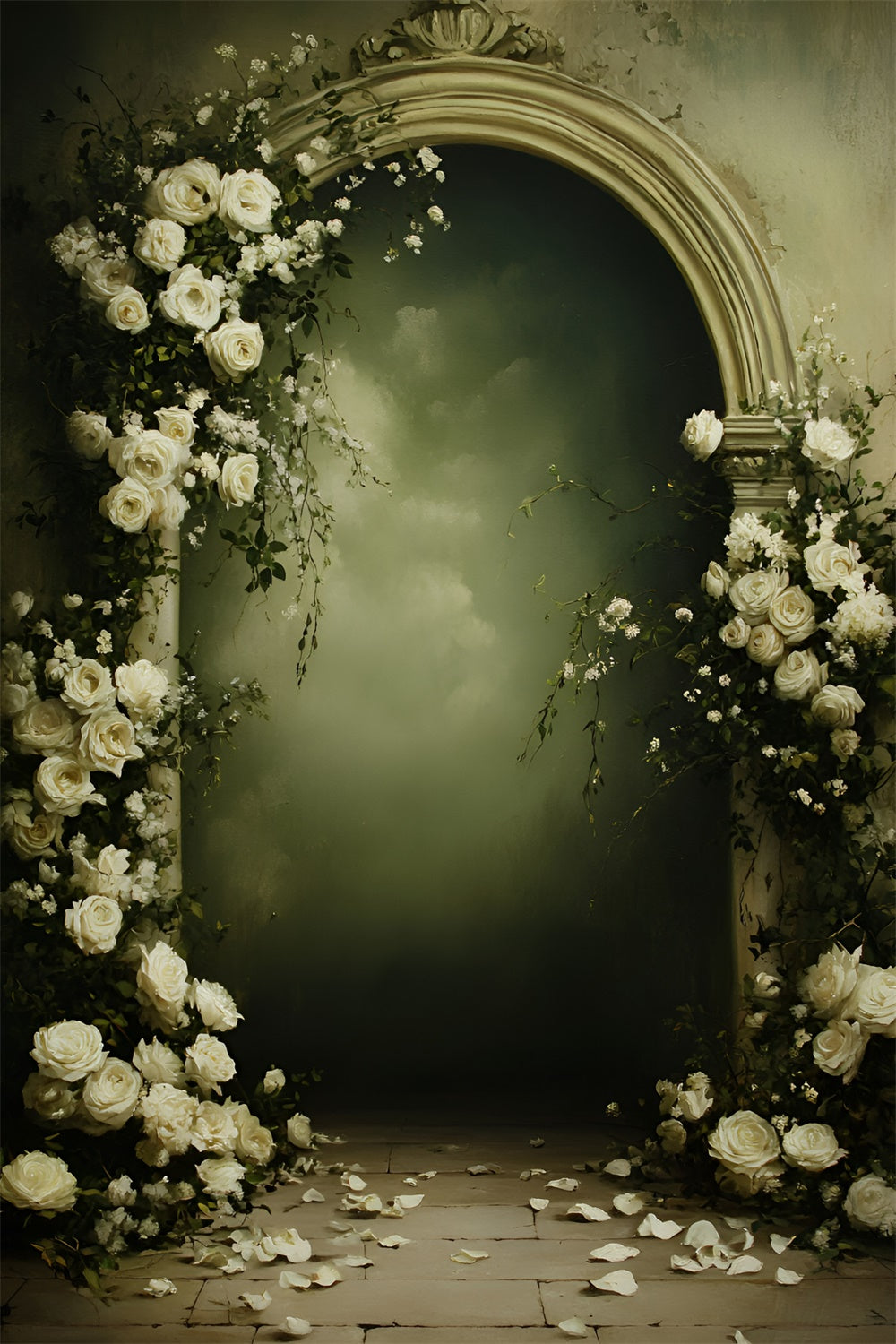 Fine Art Photography Backdrop Arch White Rose Backdrop UK GQ57-201