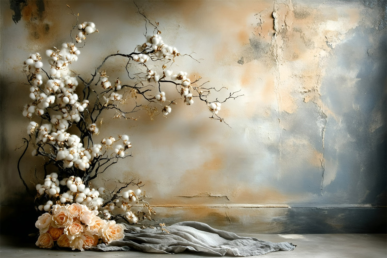 Fine Art Backdrop Cotton Blossom Serenity Cloth Backdrop UK GQ57-205