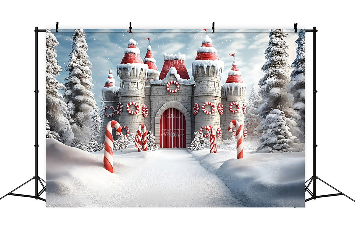Christmas Photo Backdrops Sweet Winter Fortress Backdrop UK GQ57-21