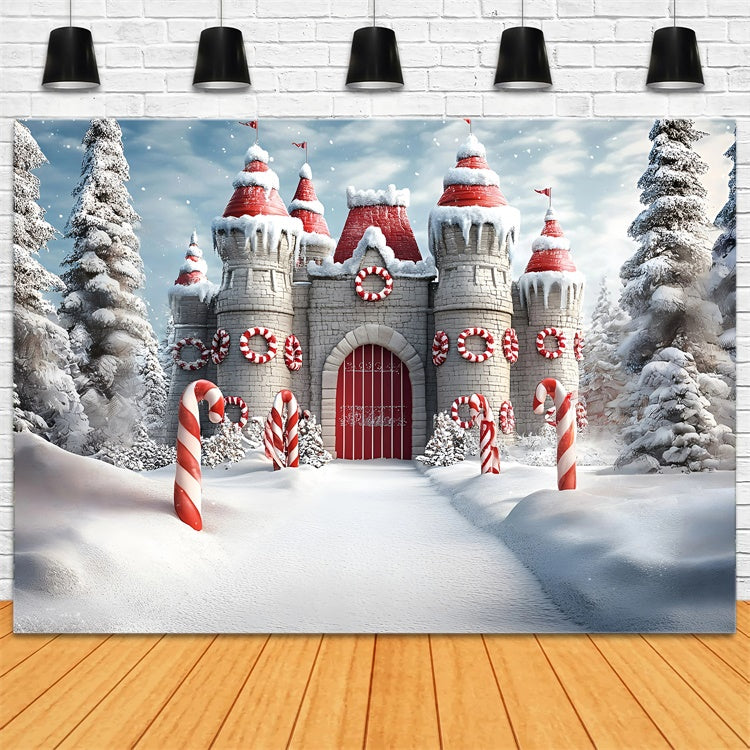 Christmas Photo Backdrops Sweet Winter Fortress Backdrop UK GQ57-21