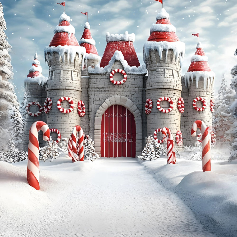 Christmas Photo Backdrops Sweet Winter Fortress Backdrop UK GQ57-21