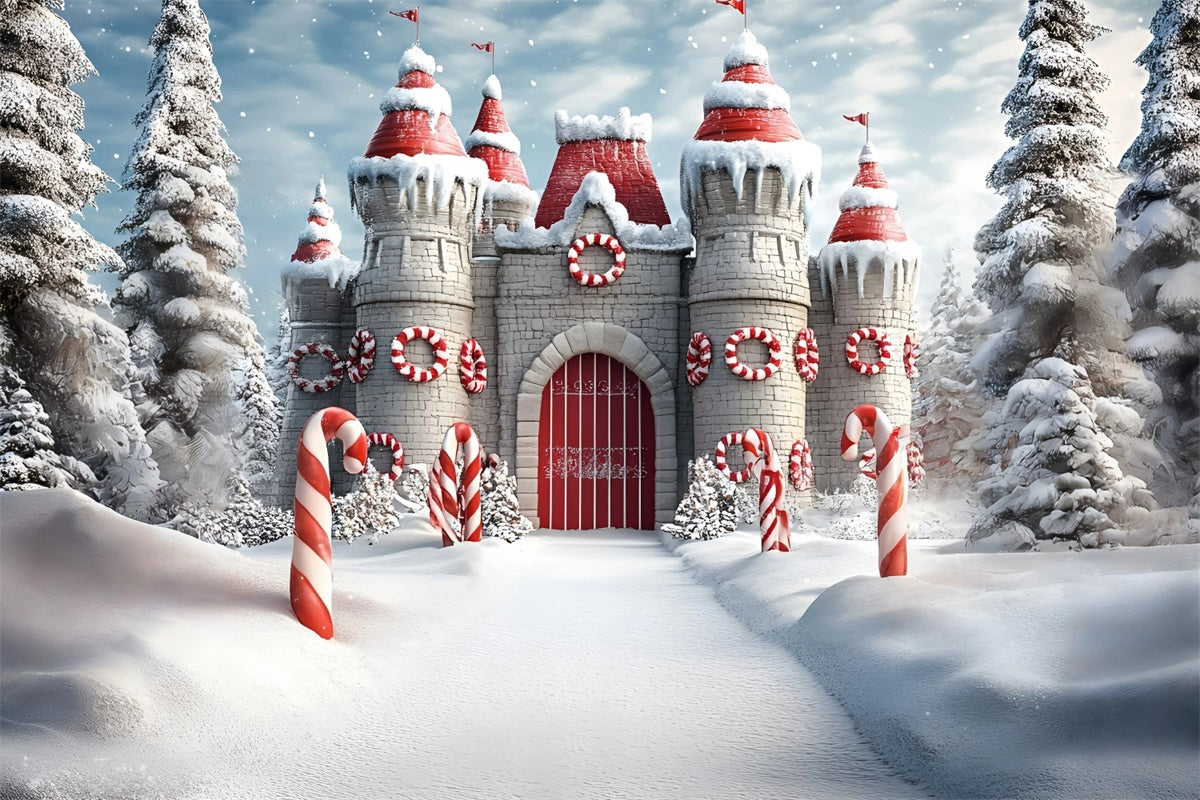 Christmas Photo Backdrops Sweet Winter Fortress Backdrop UK GQ57-21