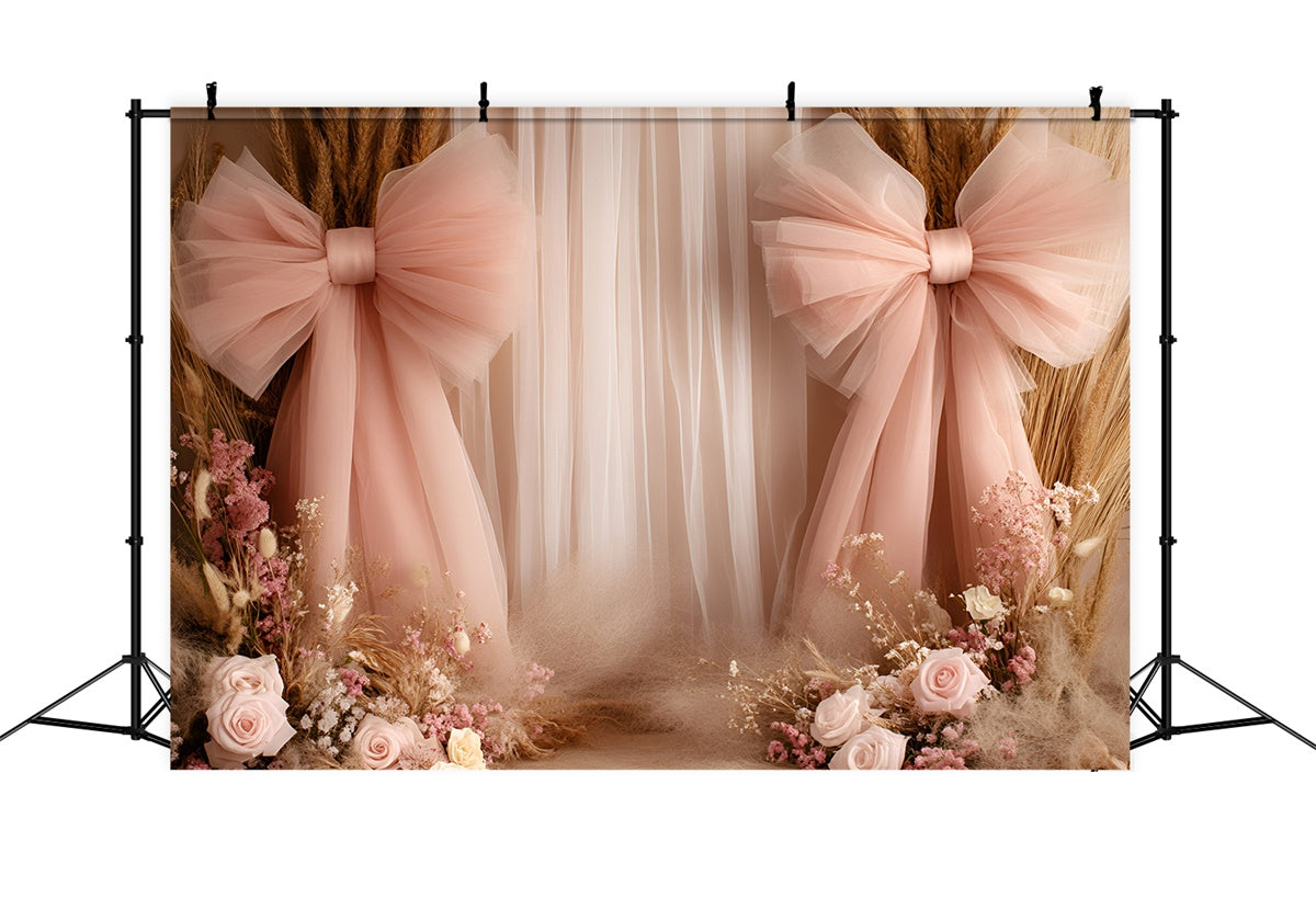 Boho Photography Backdrop Ethereal Bow Bloom Backdrop UK GQ57-215