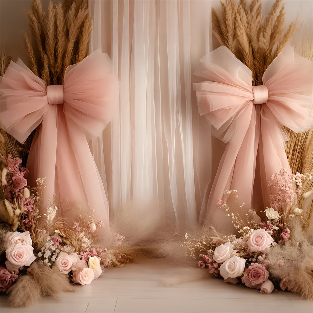 Boho Photography Backdrop Ethereal Bow Bloom Backdrop UK GQ57-215