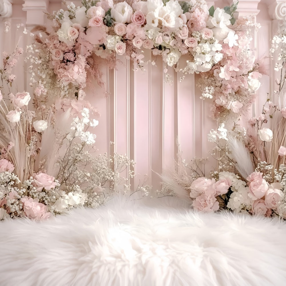 Bohemian Photo Backdrop Pink Garden Romance Backdrop UK GQ57-217