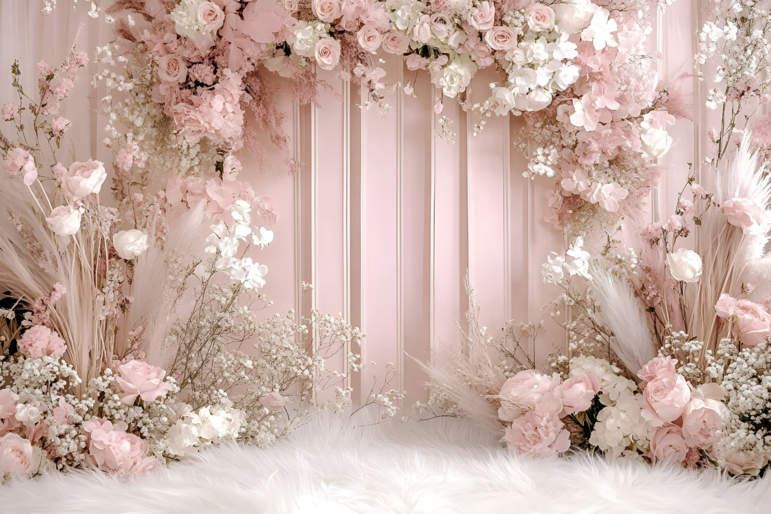 Bohemian Photo Backdrop Pink Garden Romance Backdrop UK GQ57-217