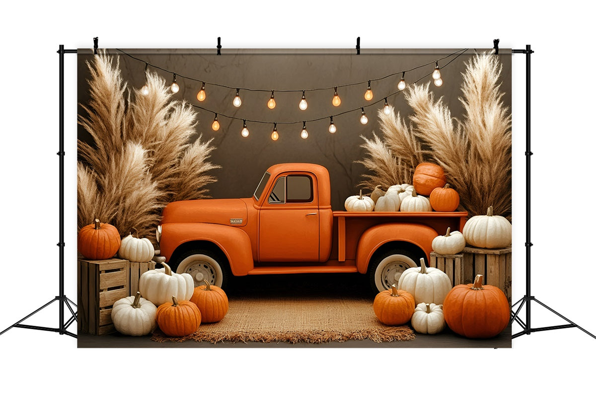Boho Backdrop Photography Pumpkin Truck Glow Backdrop UK GQ57-220
