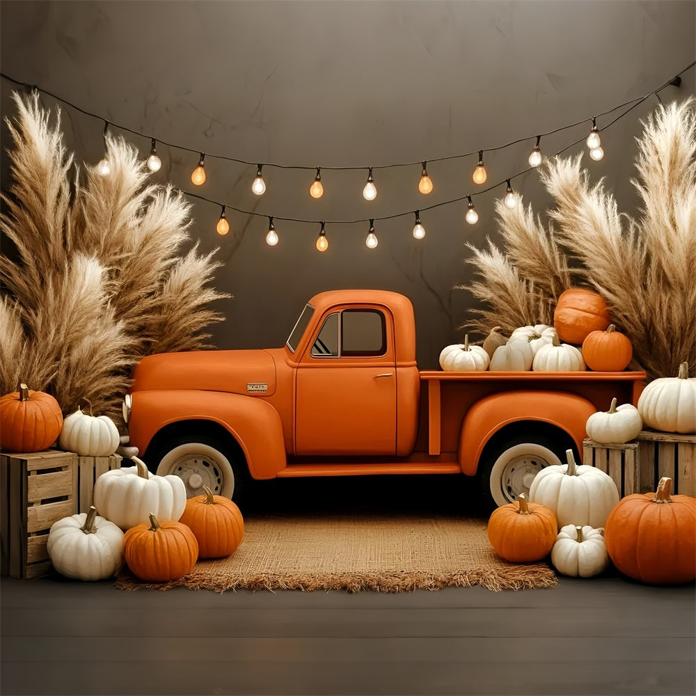 Boho Backdrop Photography Pumpkin Truck Glow Backdrop UK GQ57-220