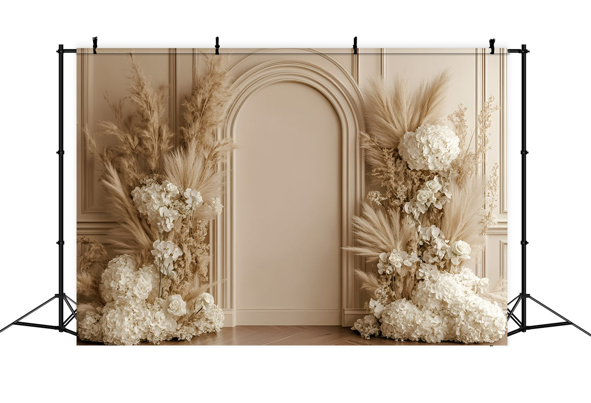 Bohemian Photo Backdrop Beige Archway Bloom Backdrop UK GQ57-226
