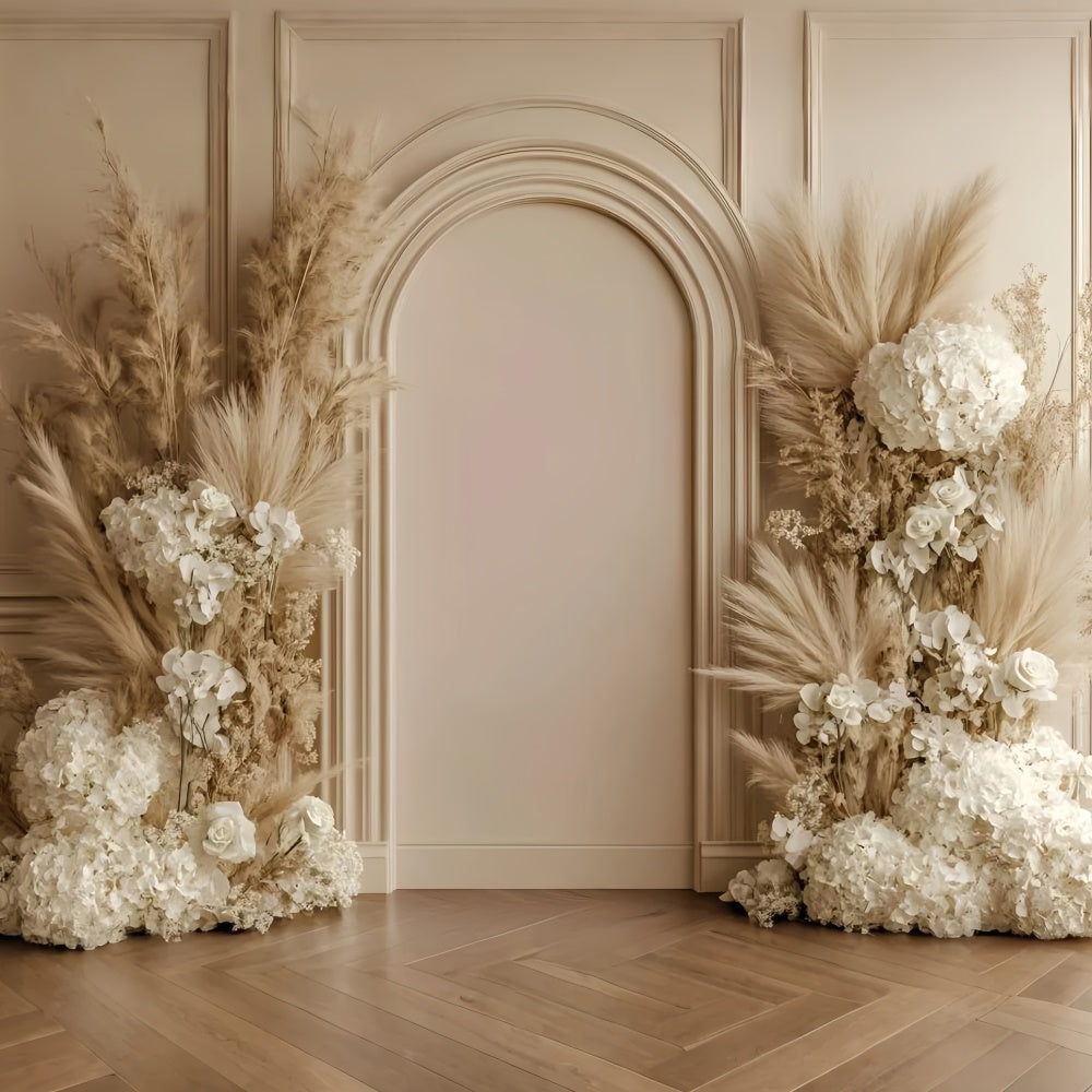 Bohemian Photo Backdrop Beige Archway Bloom Backdrop UK GQ57-226