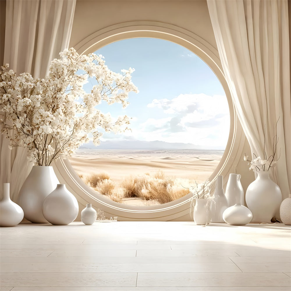 Boho Backdrop Desert Bloom Round Window Backdrop UK GQ57-227