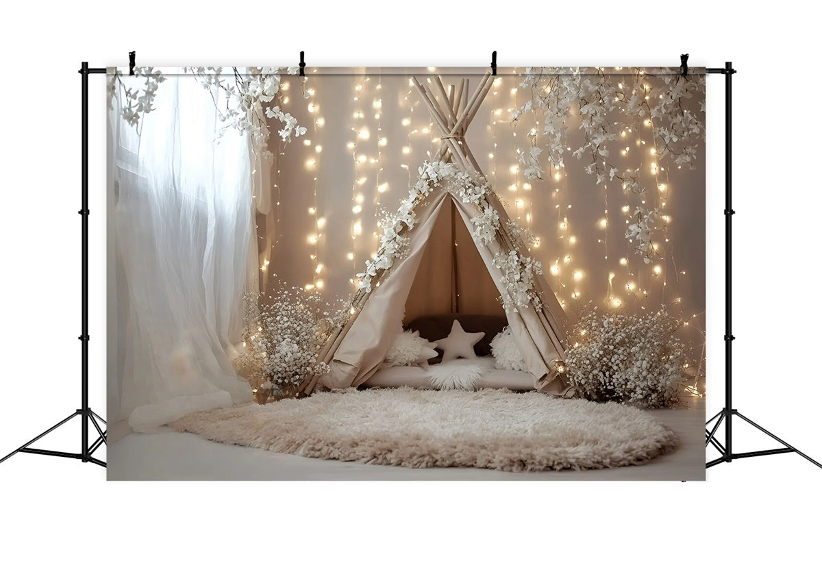 Bohemian Backdrop Fairylight Blossom Tent Backdrop UK GQ57-229