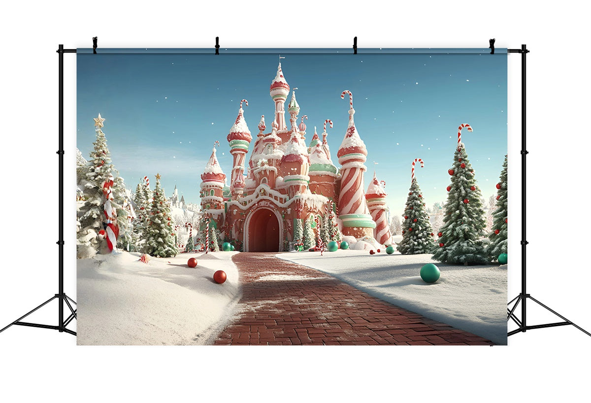 Christmas Photo Backdrops Jolly Confection Castle Backdrop UK GQ57-23