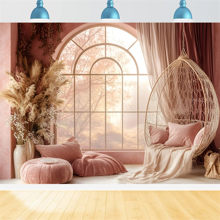 Bohemian Backdrop Soft Pink Serenity Room Backdrop UK GQ57-233