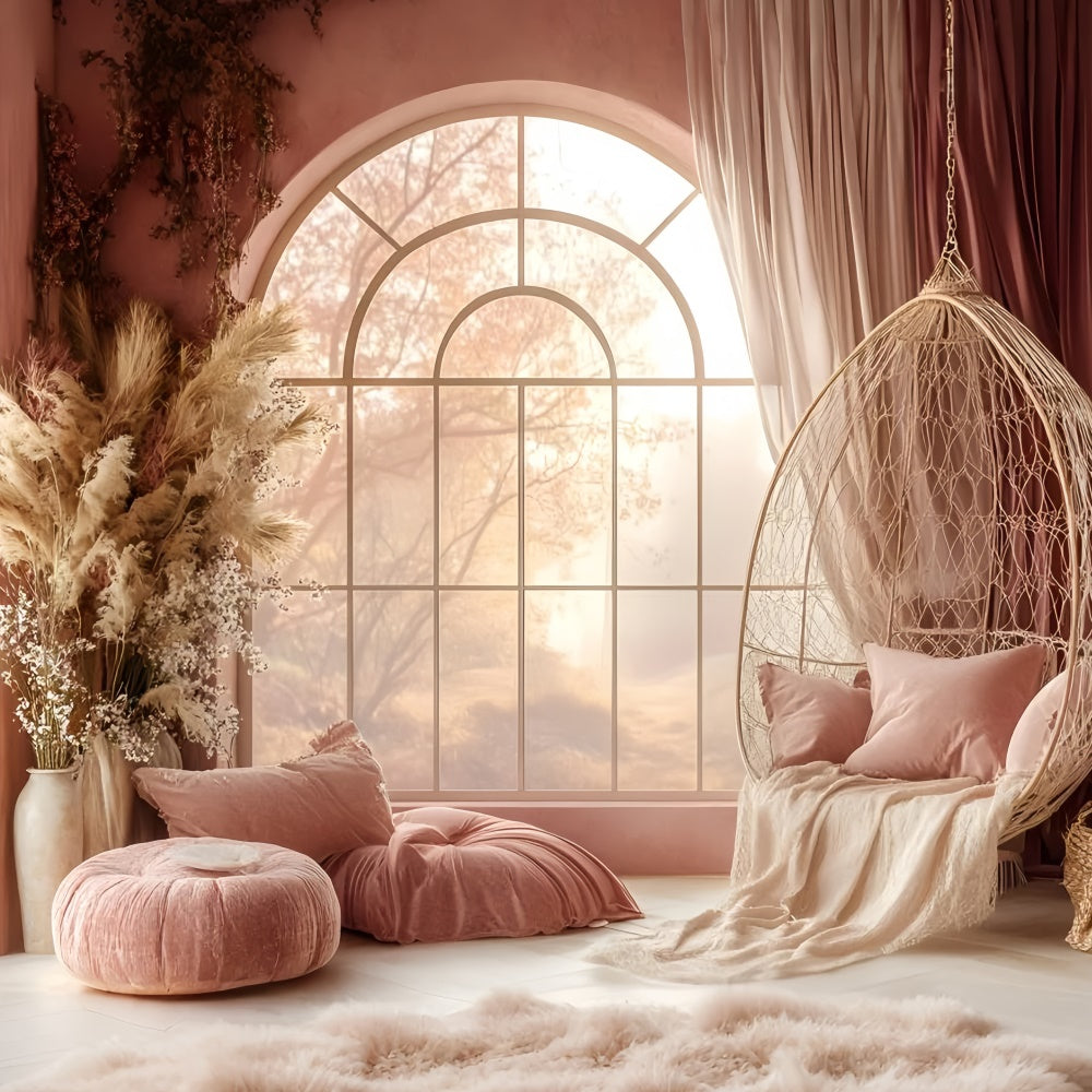 Bohemian Backdrop Soft Pink Serenity Room Backdrop UK GQ57-233
