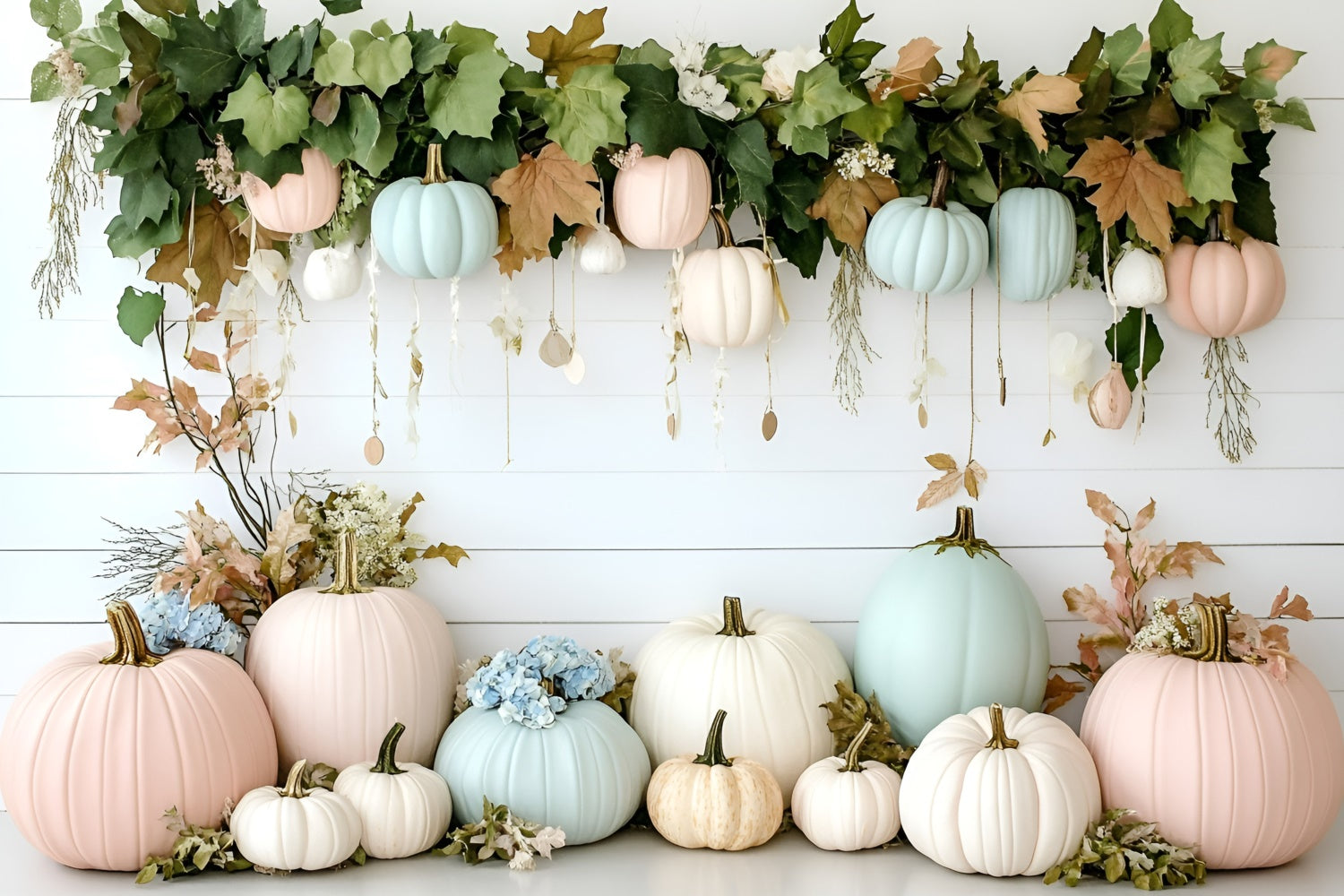 Bohemian Photo Backdrop Floral Pumpkin Dream Backdrop UK GQ57-239