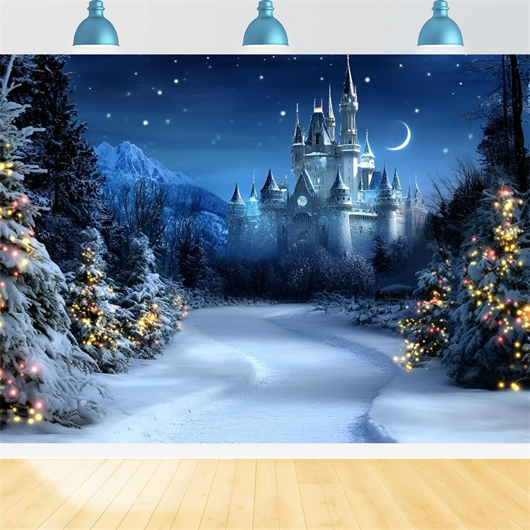 Christmas Backdrops Sale Starlit Holiday Palace Backdrop UK GQ57-24