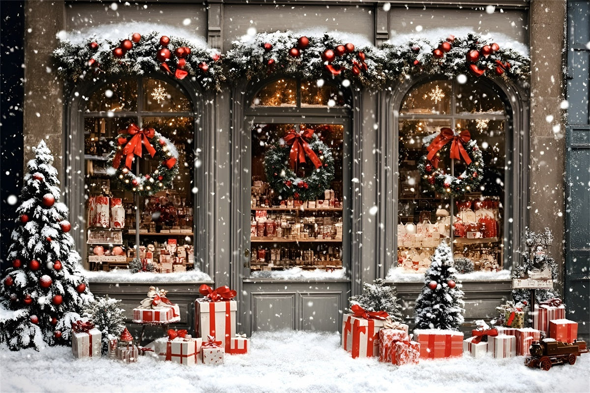 Christmas Backdrop Holiday Boutique Snowfall Backdrop UK GQ57-42