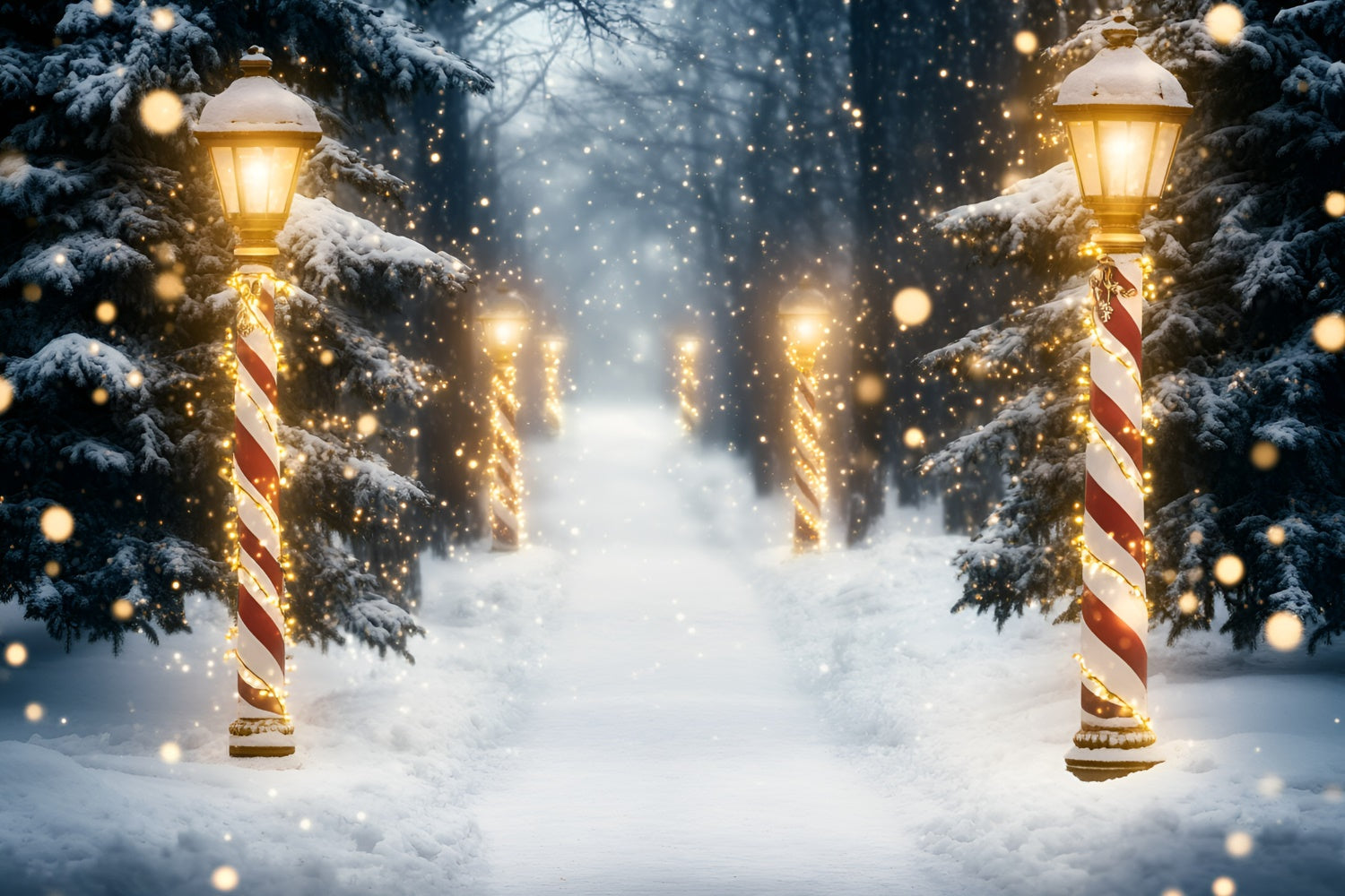 Snow Forest Backdrop Holiday Magic Forest Backdrop UK GQ57-73