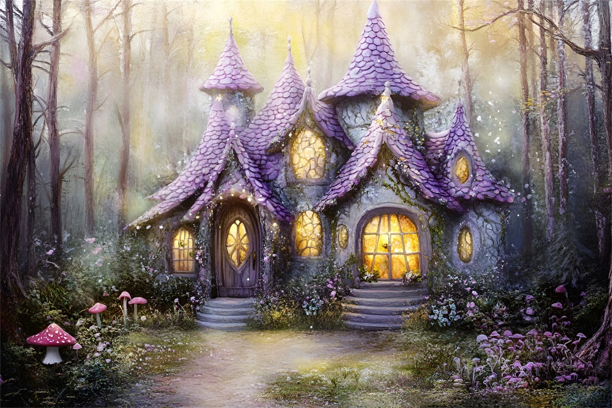 Fairy Forest Backdrop Lavender Cottage Dreams Backdrop UK GQ57-76