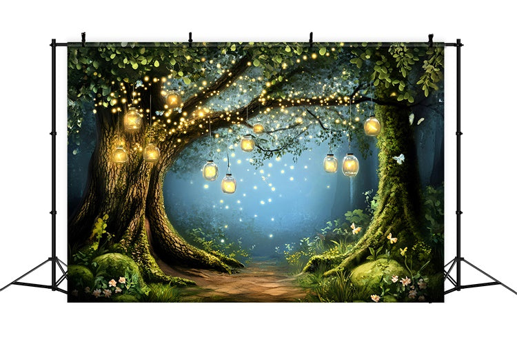 Photo Backdrop Forest Firefly Lantern Dreams Backdrop UK GQ57-80