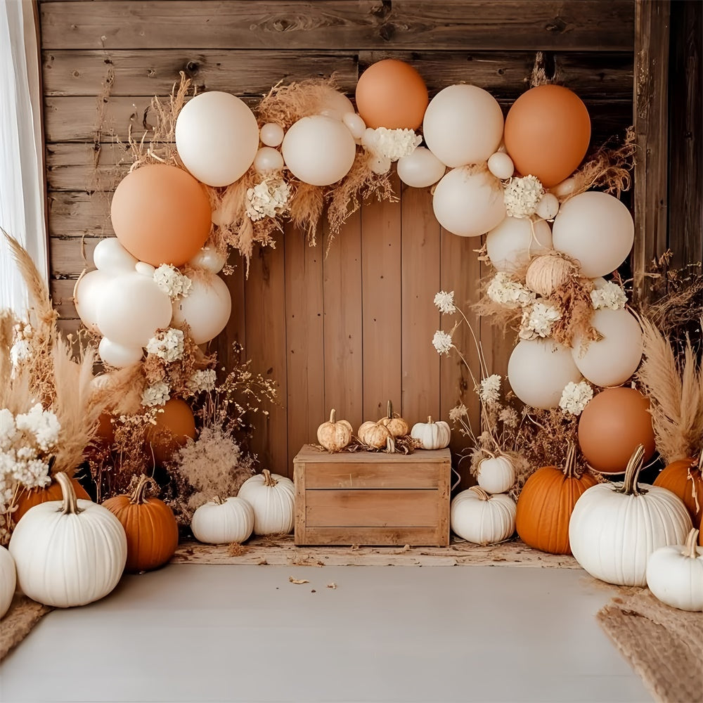 Boho Photo Backdrop Pumpkin Balloon Arch Autumn Backdrop UK GQ57-99