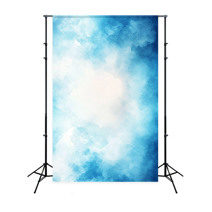 Watercolor Backdrop Soft Watercolor Cloud Blue Texture Background for Portraits UK GQ58-100
