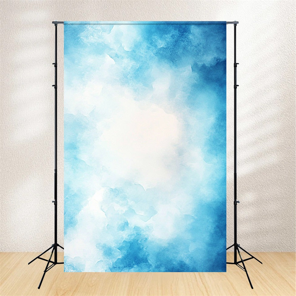 Watercolor Backdrop Soft Watercolor Cloud Blue Texture Background for Portraits UK GQ58-100