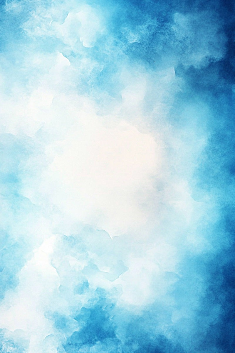 Watercolor Backdrop Soft Watercolor Cloud Blue Texture Background for Portraits UK GQ58-100