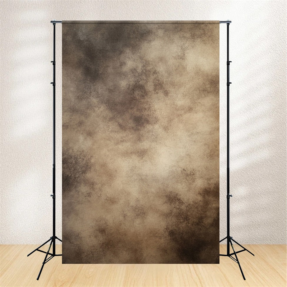 Cream Backdrop Deep Mocha and Sand Cloudy Pattern Photo Portrait Backdrop UK GQ58-103