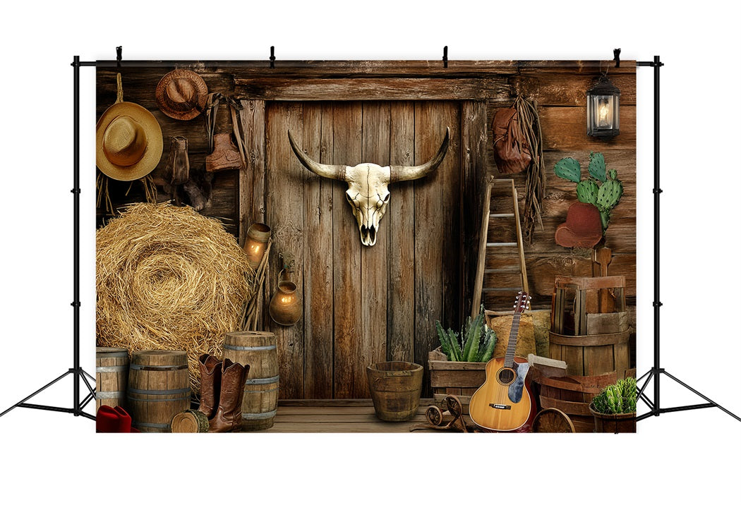 Western Backdrop Rustic Barn Door Cowboy Decor Vintage Backdrops For Photography UK GQ58-116