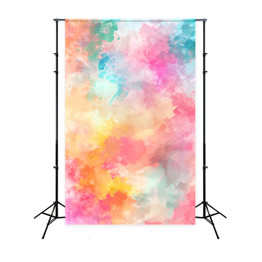 Watercolor Backdrop Vibrant Watercolor Splash Pastel Mix photography Portrait Backdrop UK GQ58-98