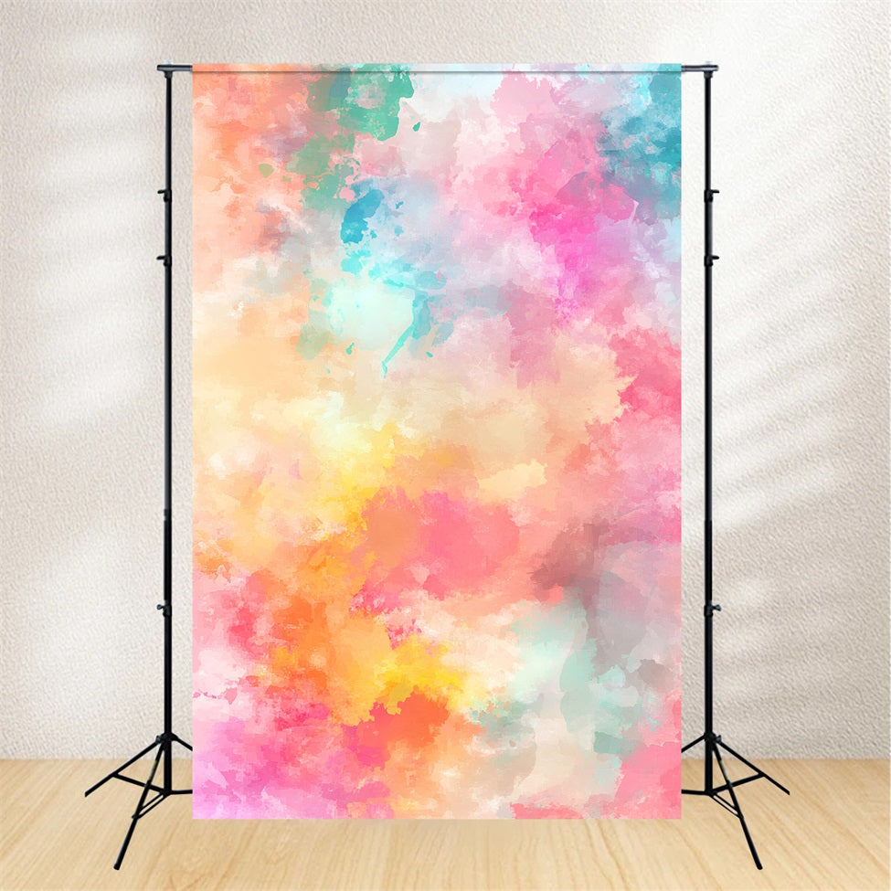 Watercolor Backdrop Vibrant Watercolor Splash Pastel Mix photography Portrait Backdrop UK GQ58-98