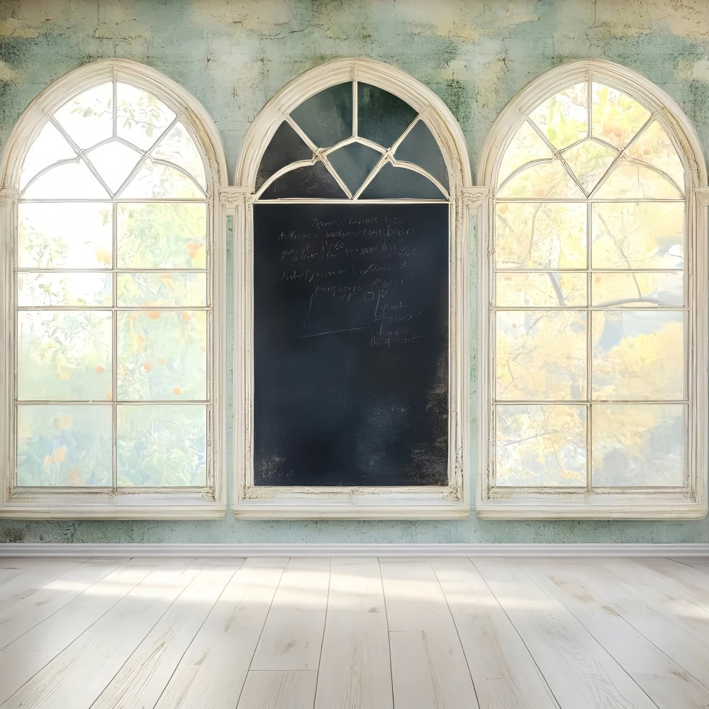 Back To School Photo Backdrop Vintage Arch Window Backdrop UK GQ6-123