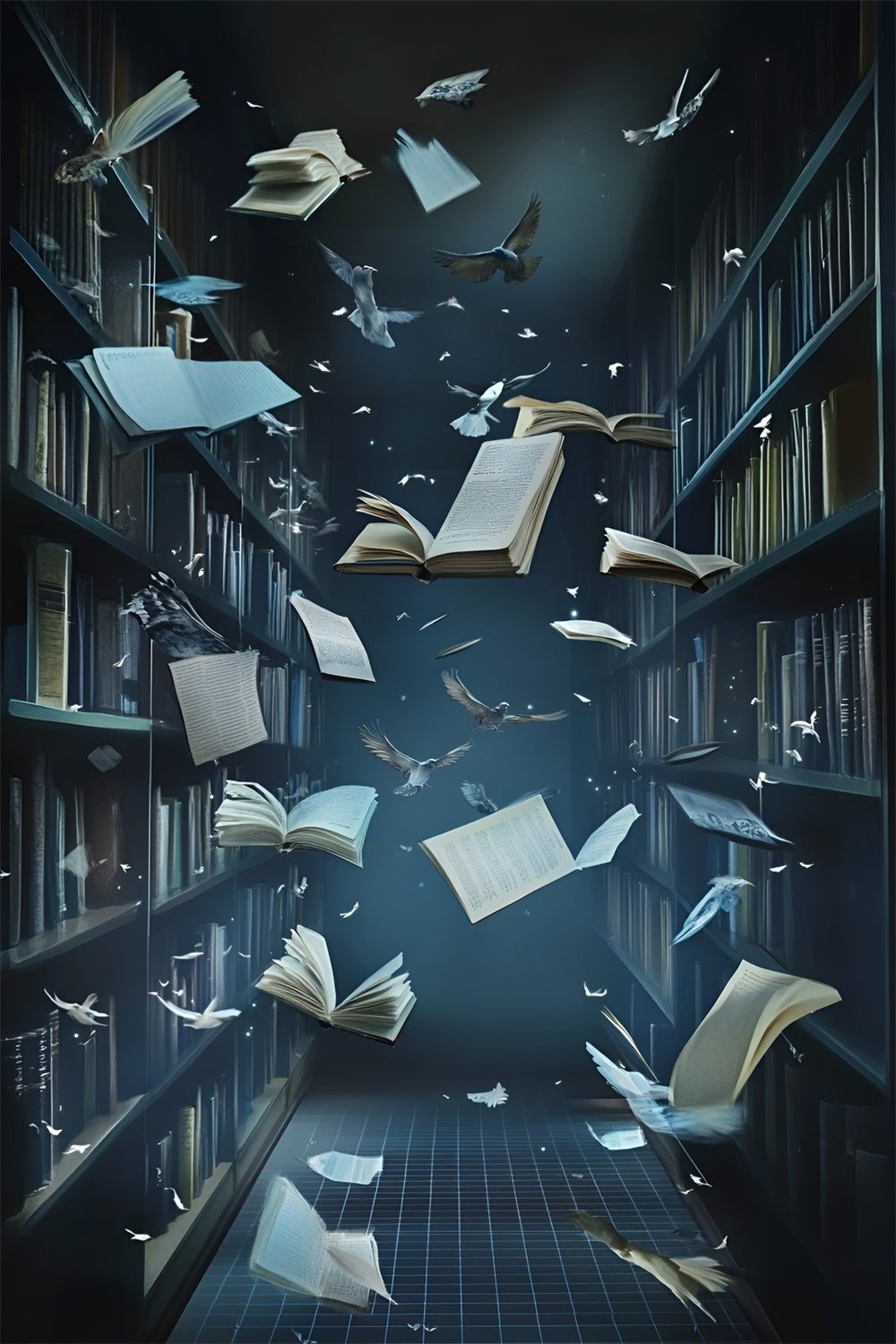 School Picture Backdrop Midnight Pages Motion Backdrop UK GQ6-127