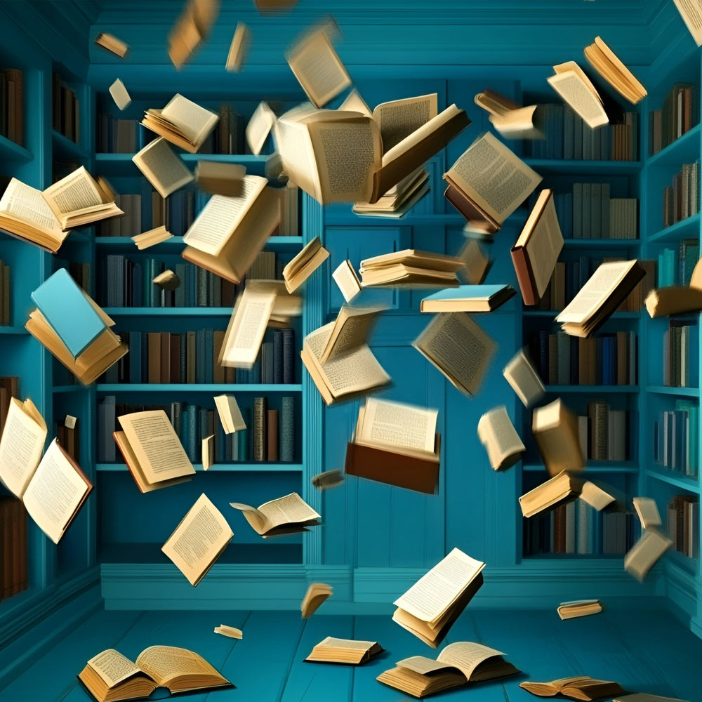 School Picture Backdrop Bookstorm Blue Room Backdrop UK GQ6-133